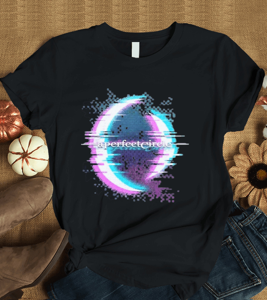 A Perfect Circle Neon Glitch Retro Aesthetic T-Shirt