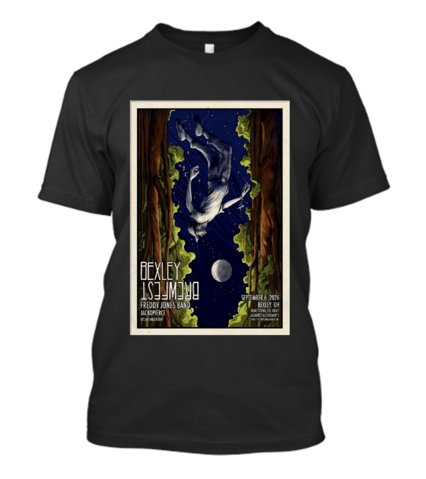 Bexley BrewFest 2026 Freddy Jones Band Bexley OH September 6 Benefiting Alzheimer's T-Shirt