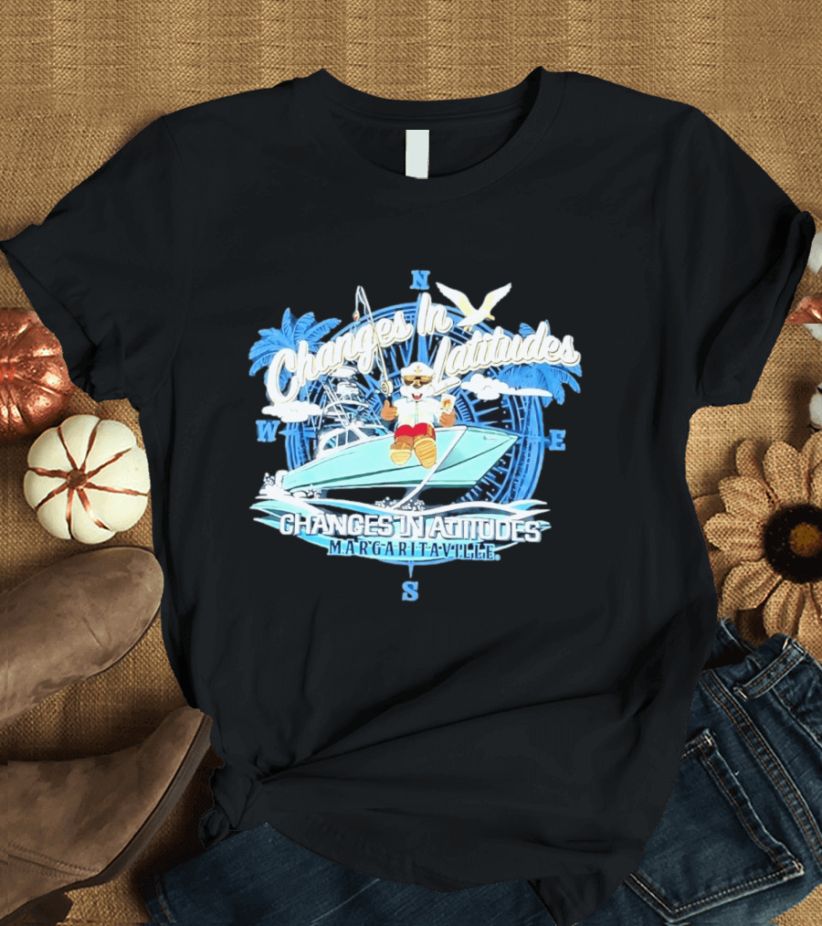 Buc Ee's Margaritaville Changes In Latitudes Tropical Boat Adventure T-Shirt