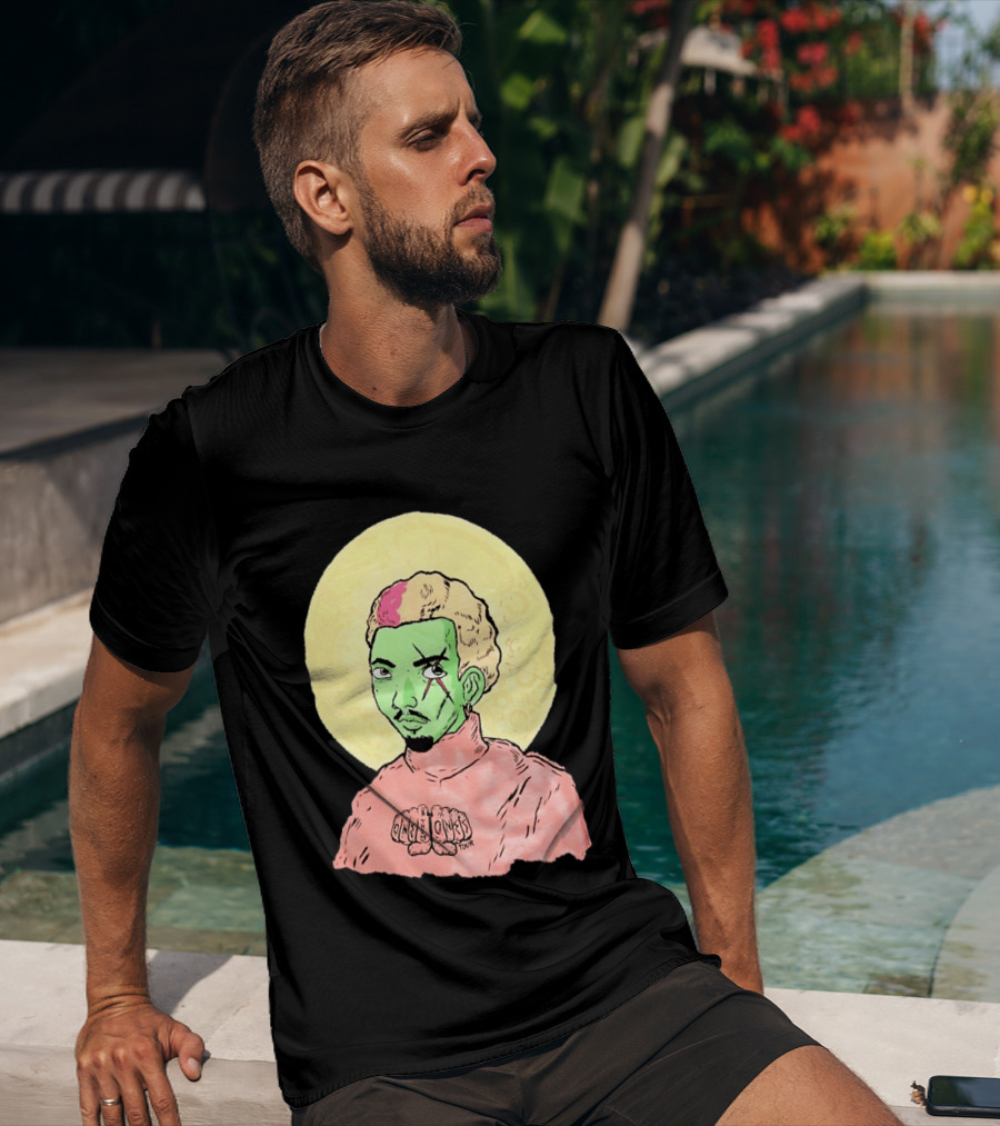 Chris Brown One Of Them Ones Tour 2026 Green Face Pink Hair Halo T-Shirt