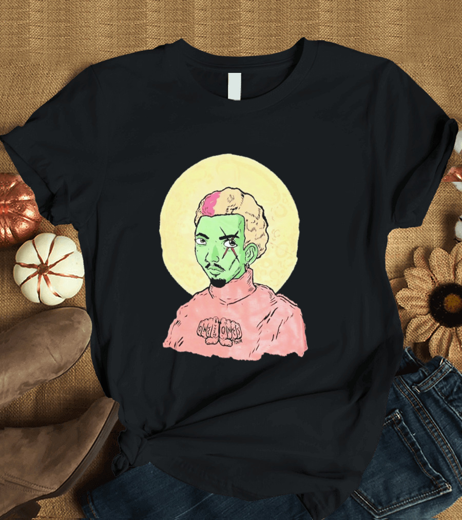 Chris Brown One Of Them Ones Tour 2026 Green Face Pink Hair Halo T-Shirt