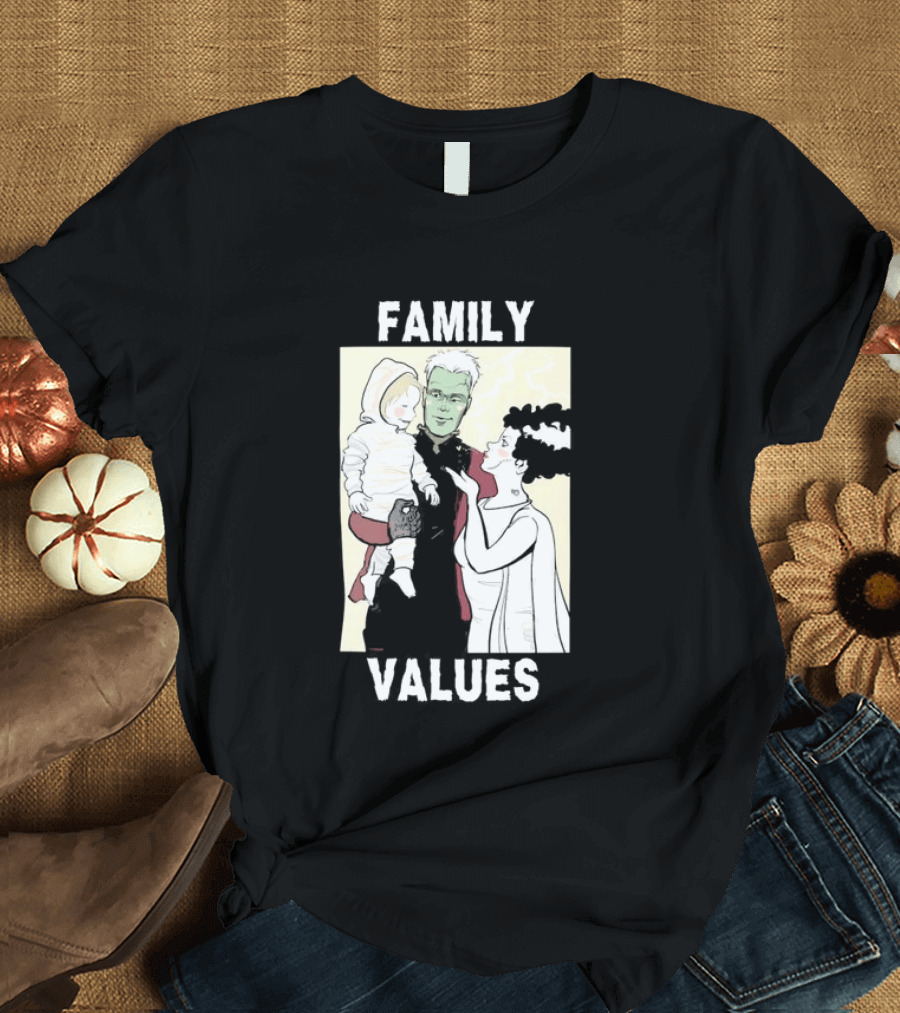 Family Values Halloween 2026 Ghostly Family T-Shirt