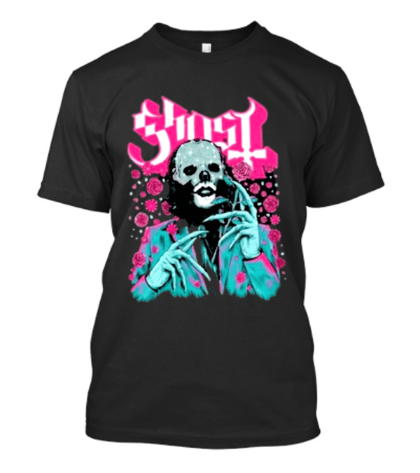 Ghost Band Summer 2026 Exclusive Floral Lachryma Pink Roses Skull T-Shirt