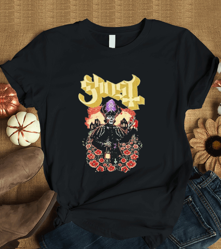 Ghost Band Summer 2026 Exclusive Peace Field Skeleton Priest And Floral T-Shirt