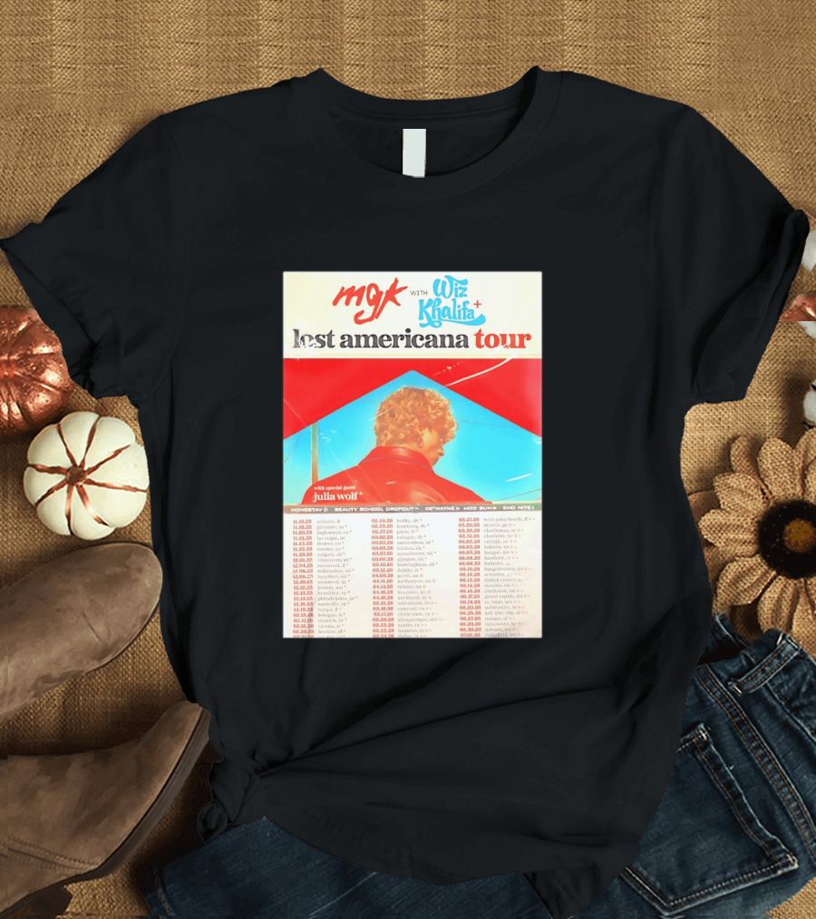 MGK Wiz Khalifa Lost Americana Tour Julia Wolf Guest T-Shirt