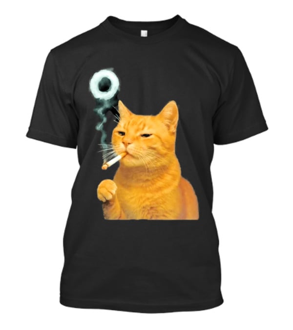 Smoking Cat With Cigarette And Smoke Ring T-Shirt