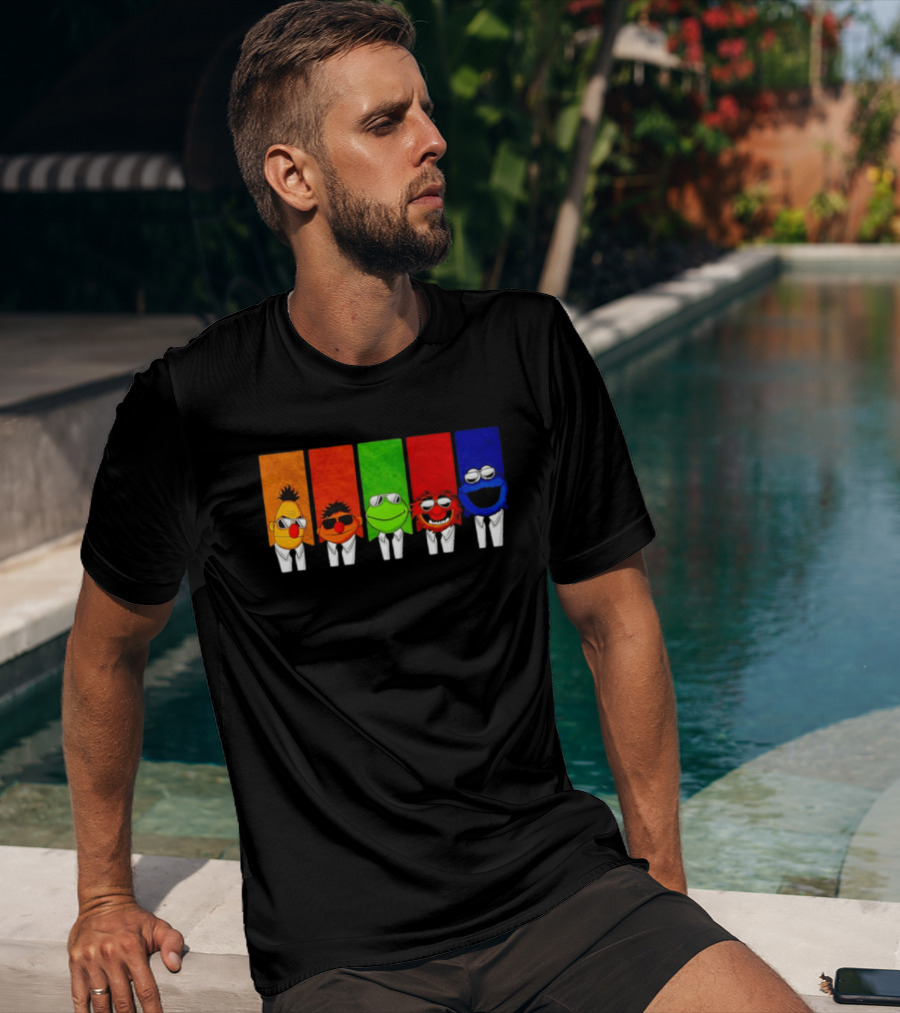 Bert Ernie Kermit Animal Cookie Monster Reservoir Dogs Mashup T-Shirt