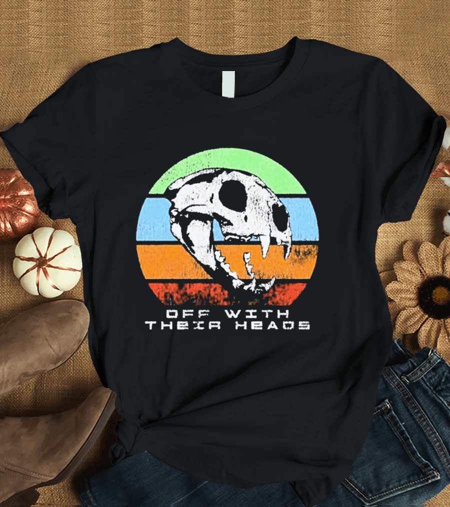 Off With Their Heads Skull Rainbow Stripes T-Shirt