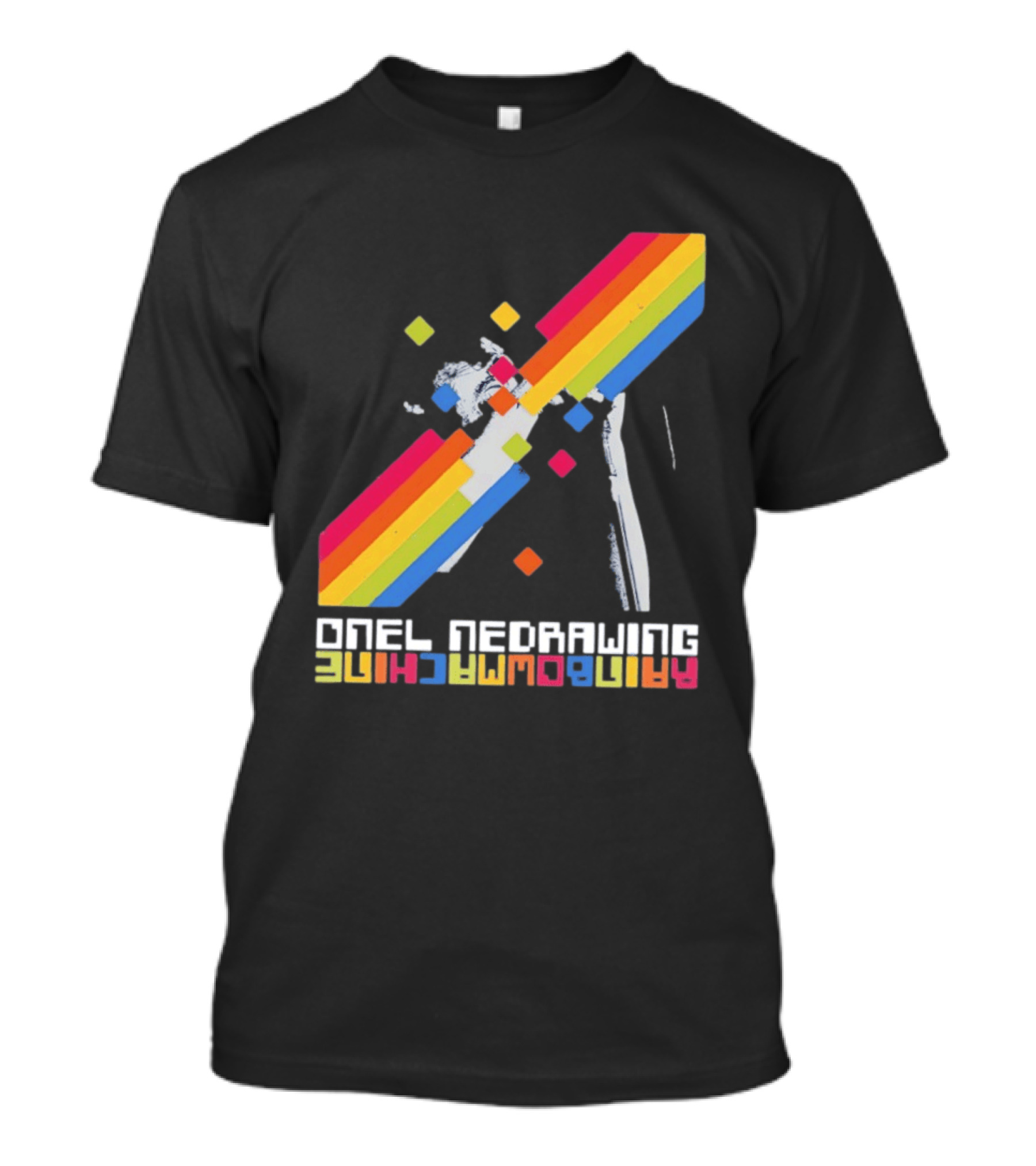 Onelinedrawing Rainbowmachine Colorful Abstract Blocks T-Shirt