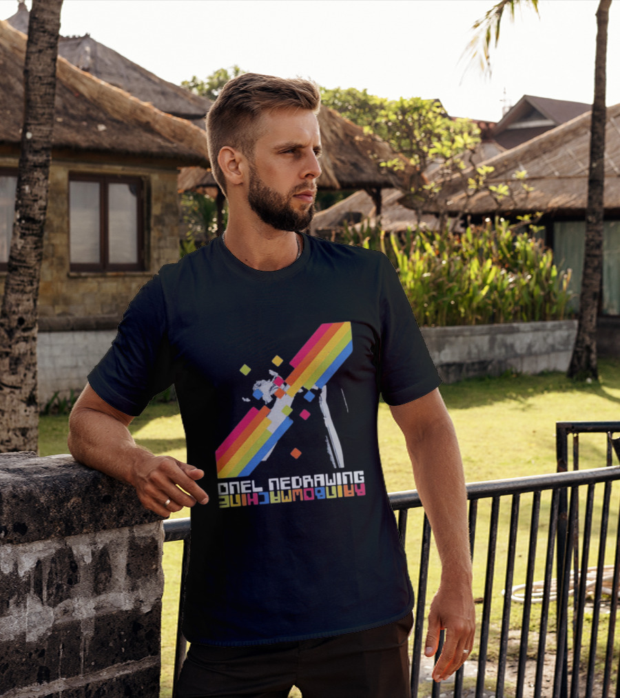 Onelinedrawing Rainbowmachine Colorful Abstract Blocks T-Shirt