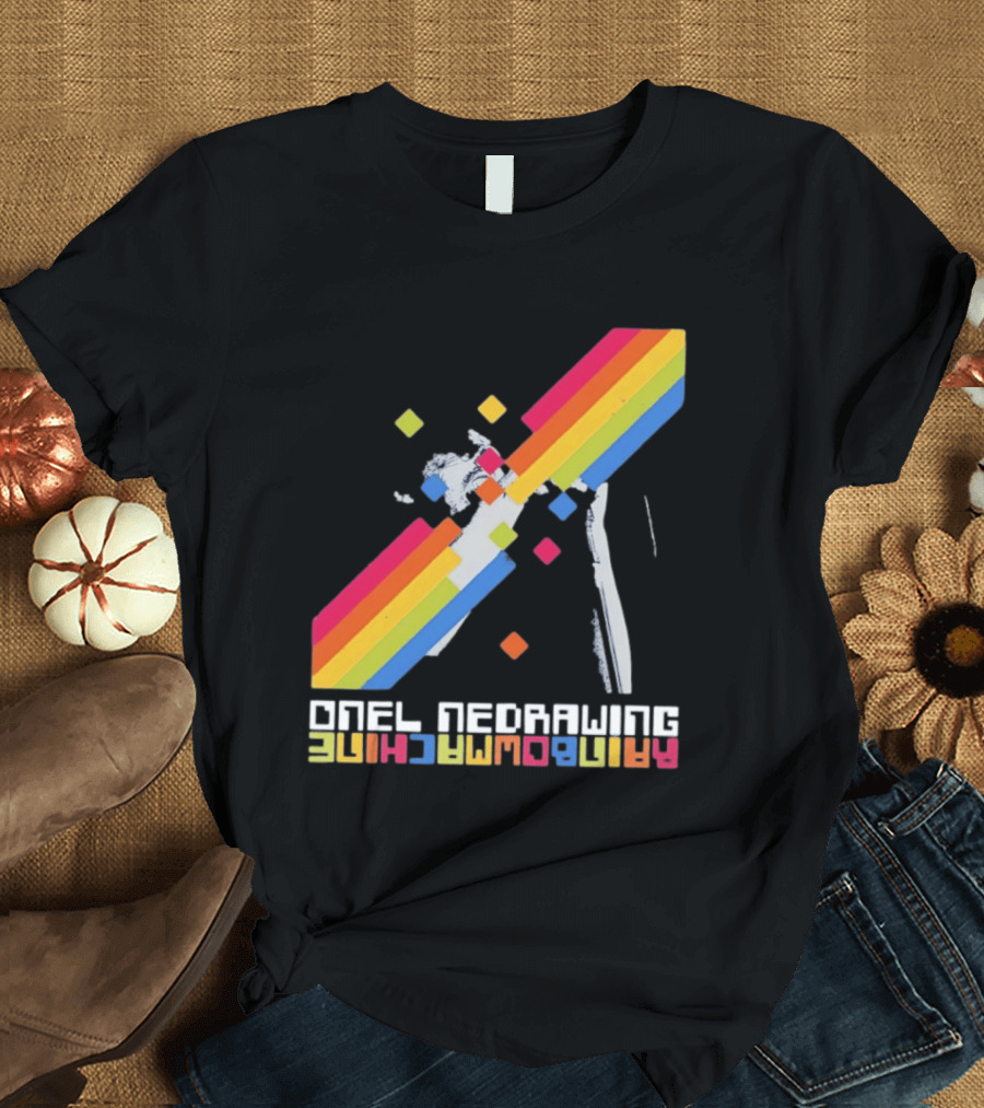 Onelinedrawing Rainbowmachine Colorful Abstract Blocks T-Shirt
