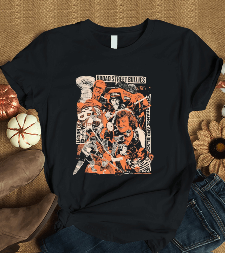 Philadelphia Flyers Broad Street Bullies Legion Of Doom Orange And Black T-Shirt