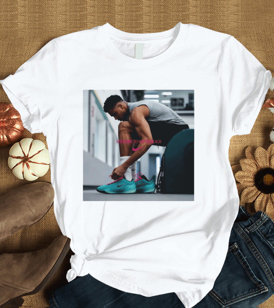 Nike Giannis Antetokounmpo Welcome To South Beach Milwaukee Bucks T-Shirt