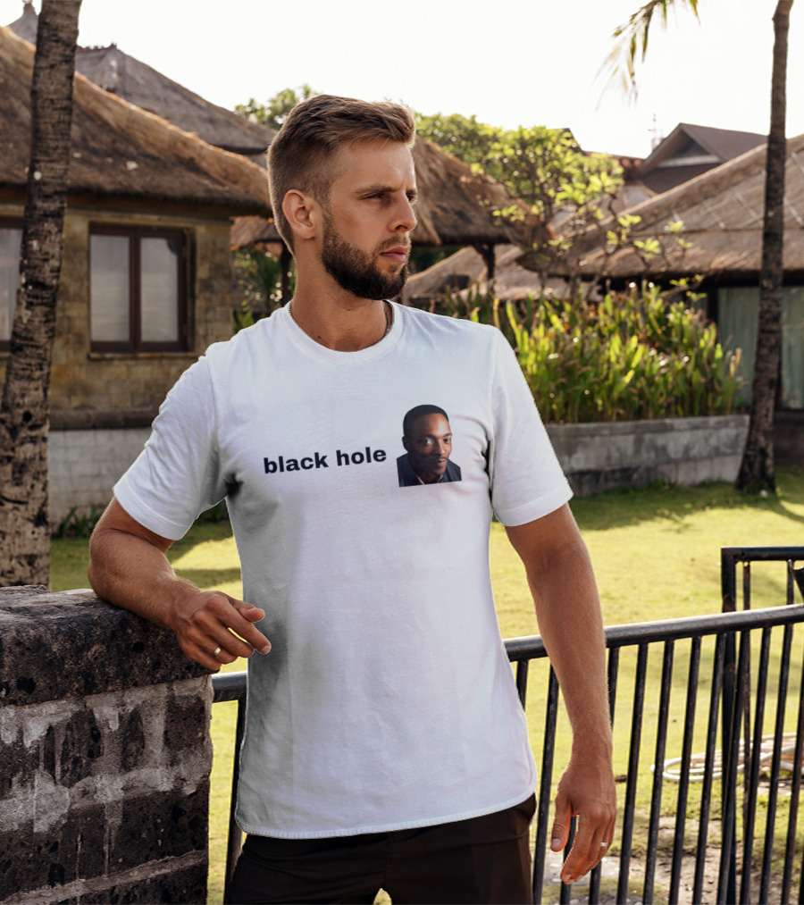 Black Hole Anthony Mackie Face T-Shirt