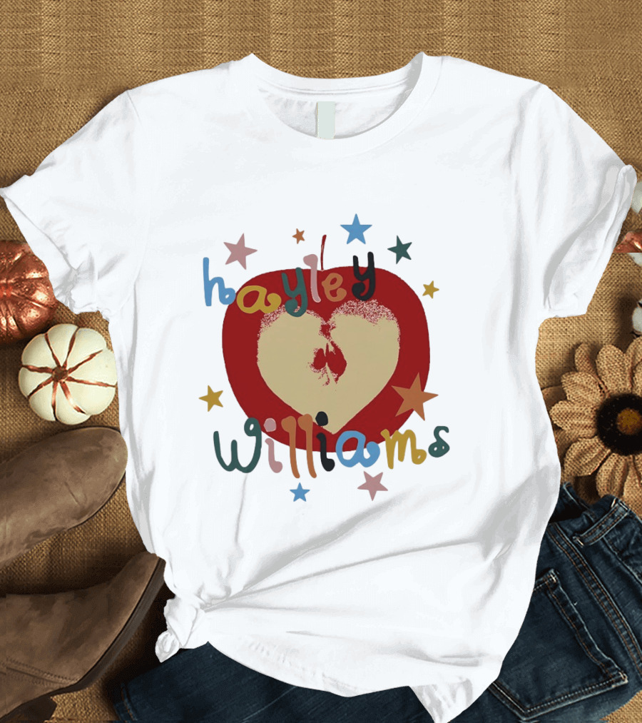 Hayley Williams Apple Heart Star Pop Colorful Letters T-Shirt