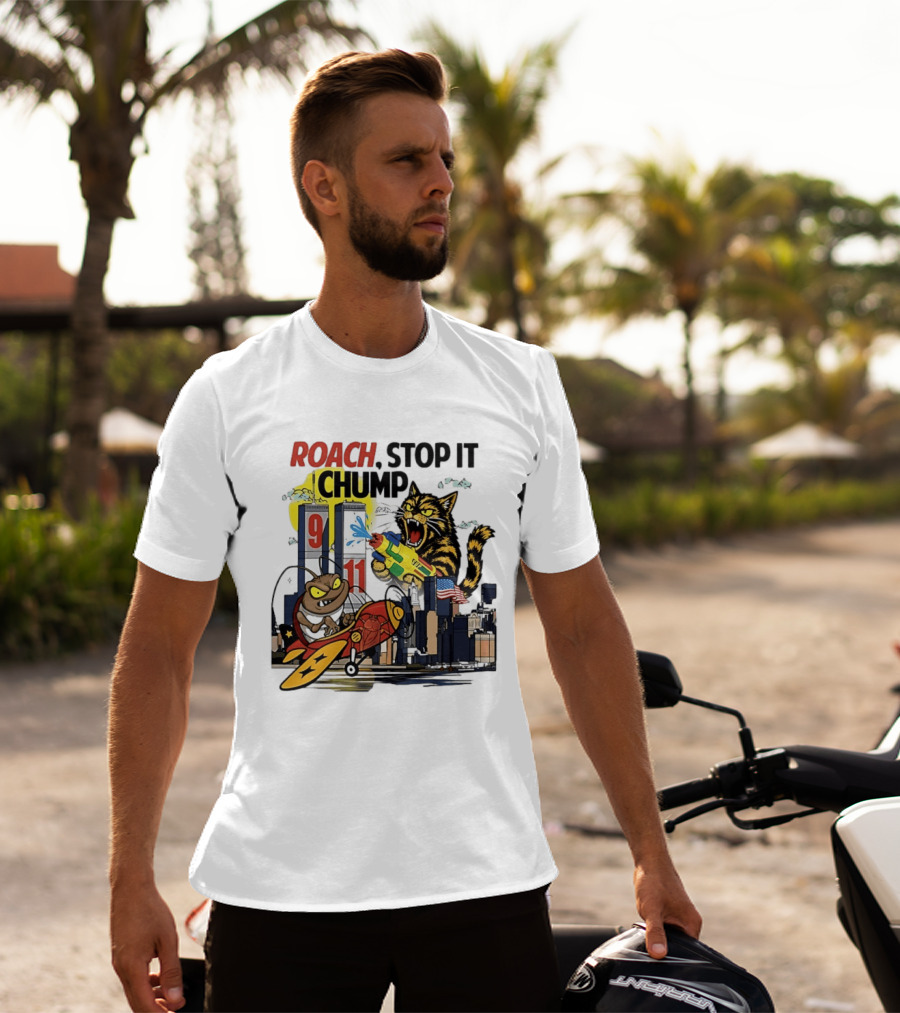 Roach Stop It Chump Cat Vs Cockroach September 11 Towers T-Shirt