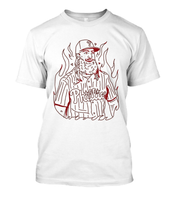 Philadelphia Phillies Brandon Marsh Fiery Sketch T-Shirt