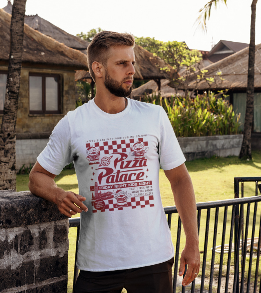Pizza Palace Skeeball Fast Food Arcade Person Get 1 Free Pizza T-Shirt