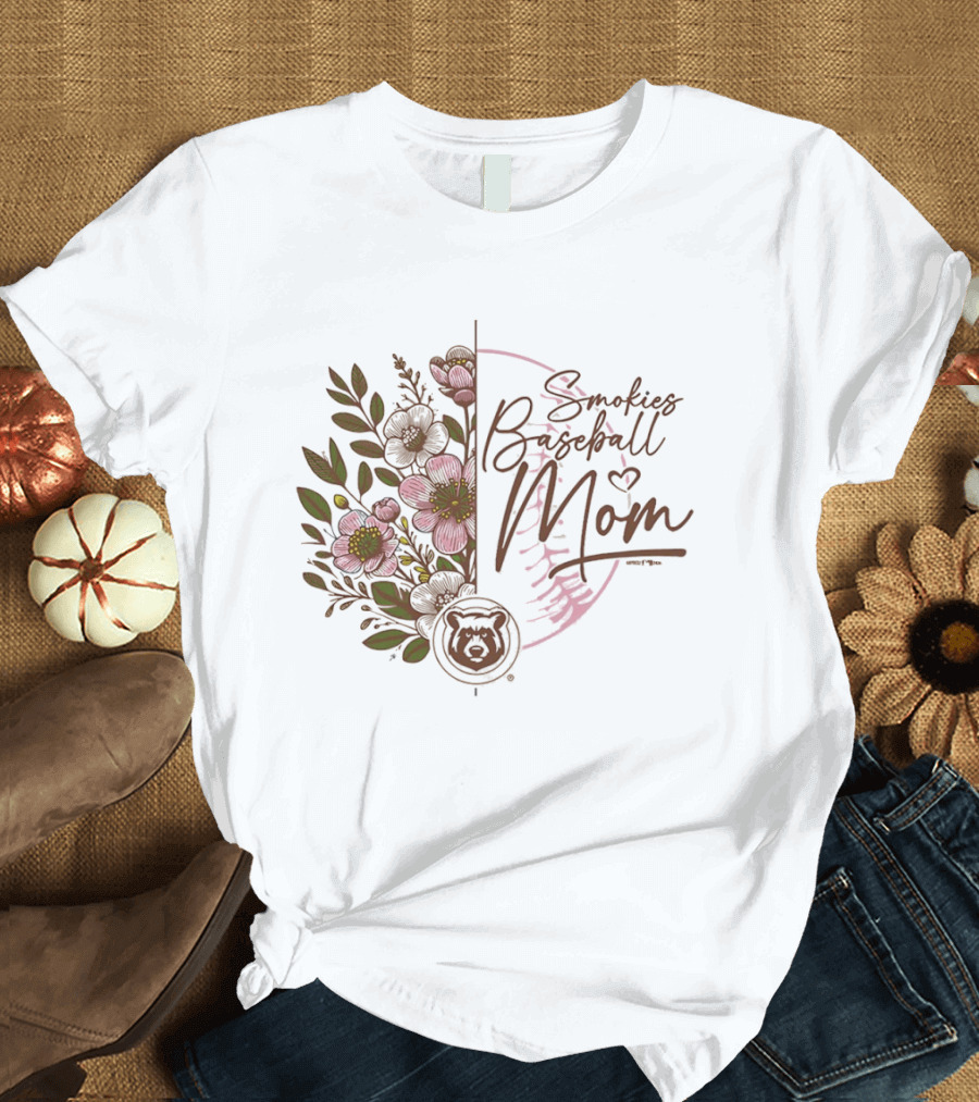 Tennessee Smokies Baseball Mom Floral Minor League Baseball T-Shirt