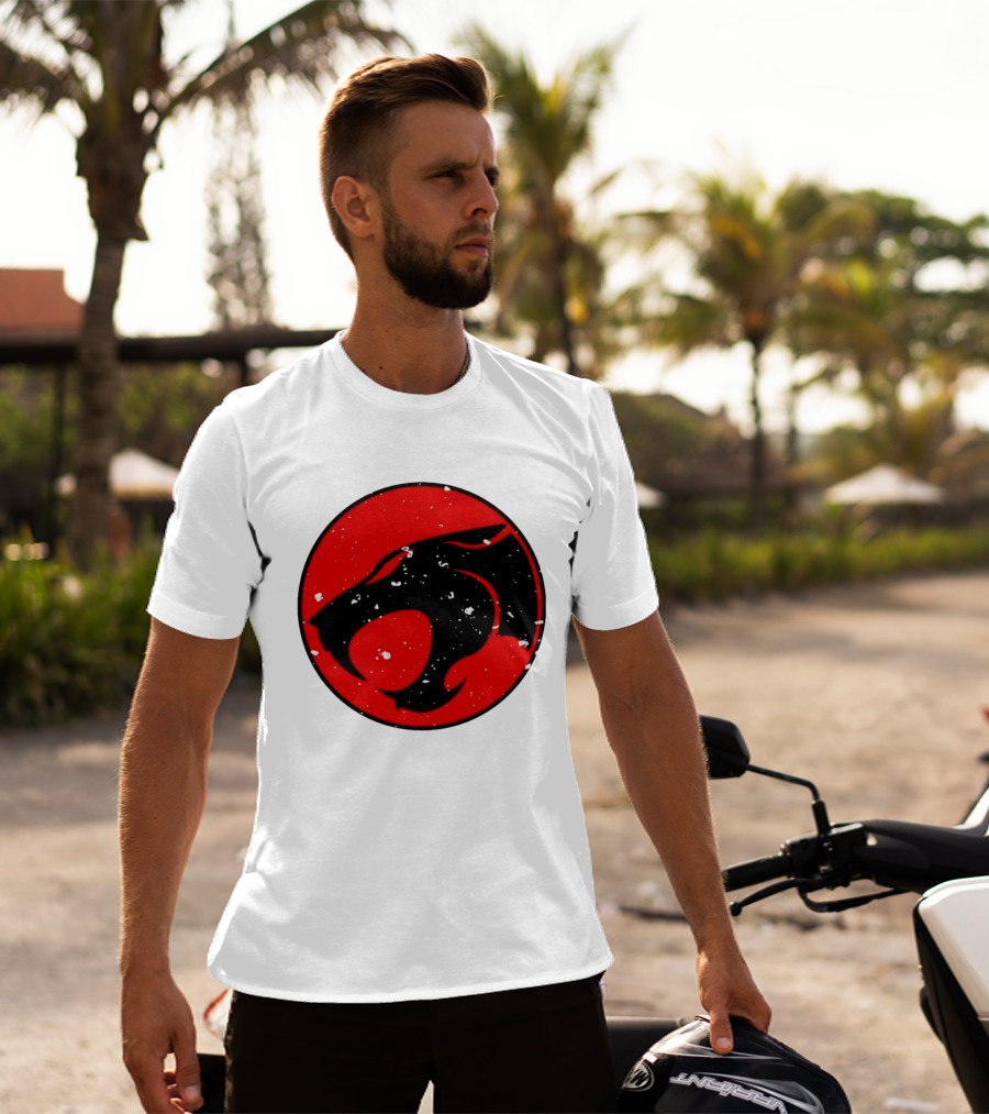 Thunder Jaguar Cat Red Circle T-Shirt