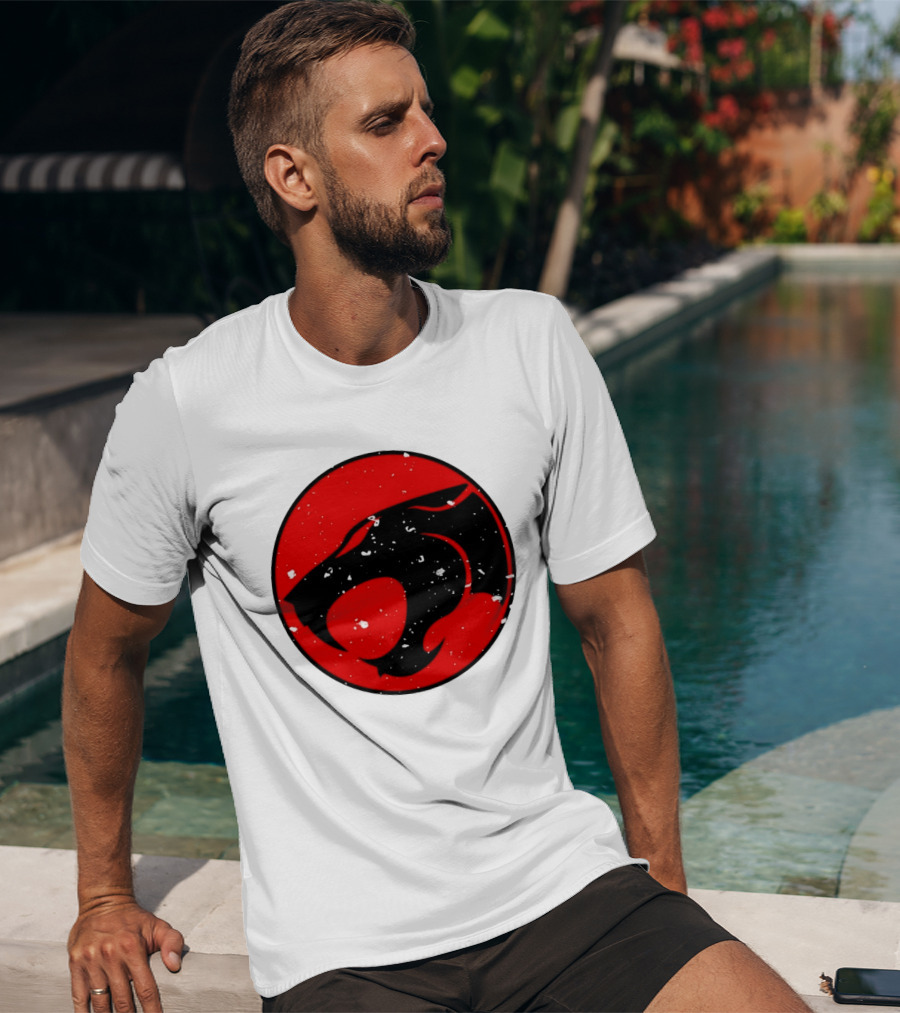 Thunder Jaguar Cat Red Circle T-Shirt