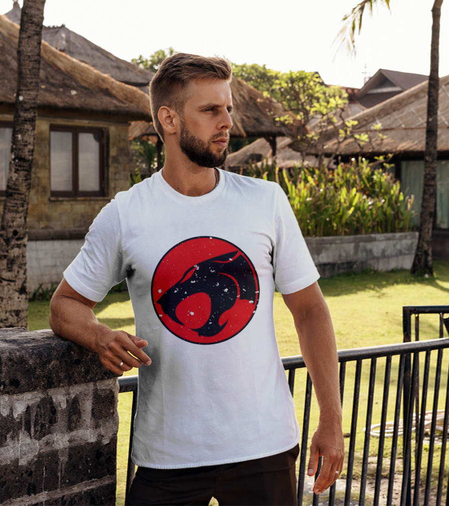 Thunder Jaguar Cat Red Circle T-Shirt