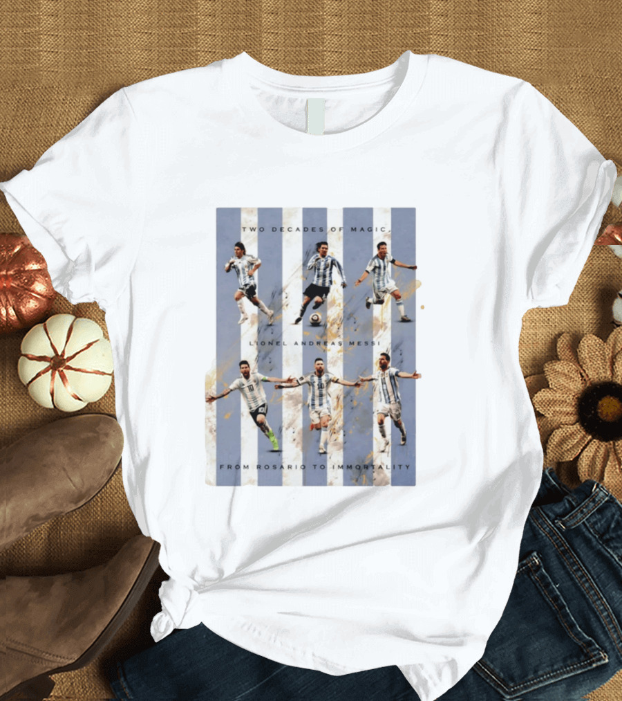 Two Decades Of Magic Lionel Andreas Messi Rosario Immortality T-Shirt