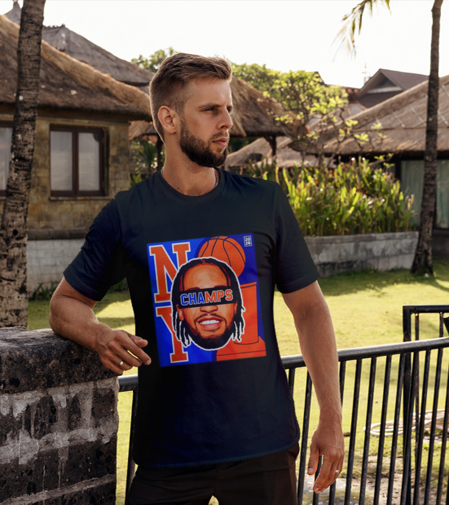 Jalen Brunson New York Knicks 2026 Champs Big Head NBA Basketball T-Shirt
