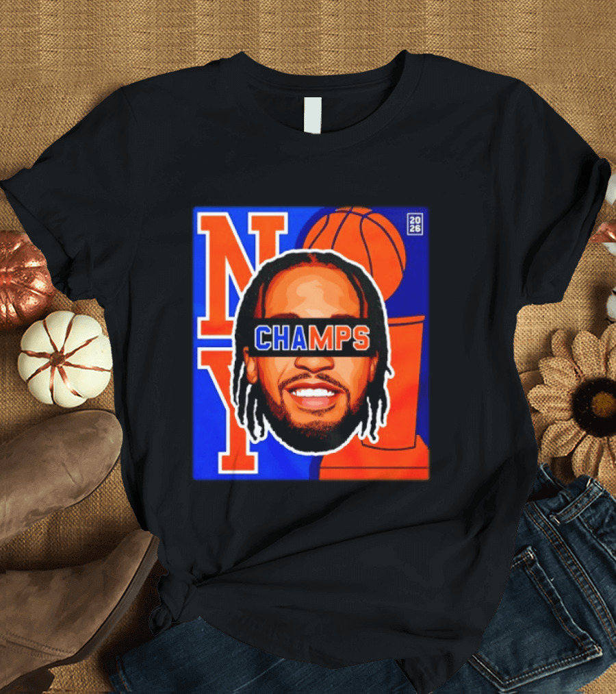 Jalen Brunson New York Knicks 2026 Champs Big Head NBA Basketball T-Shirt
