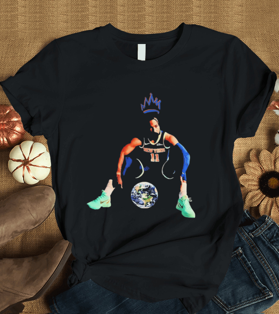 New York Knicks Jalen Brunson 11 Crown Basketball World T-Shirt