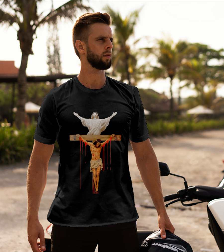 Jesus Christ Crucifixion Cross Resurrection Dual T-Shirt