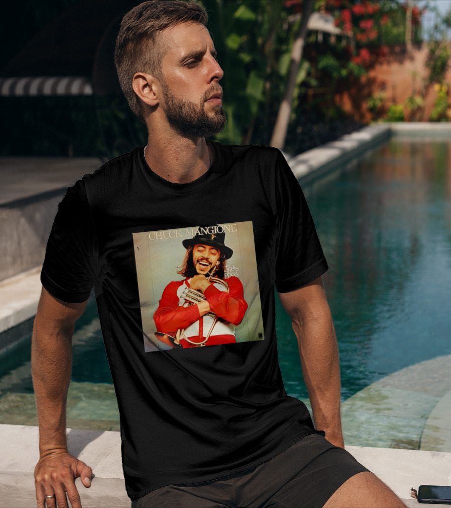 Chuck Mangione Feels So Good Iconic Album Cover With Flugelhorn Player In Red And White Outfit T-Shirt