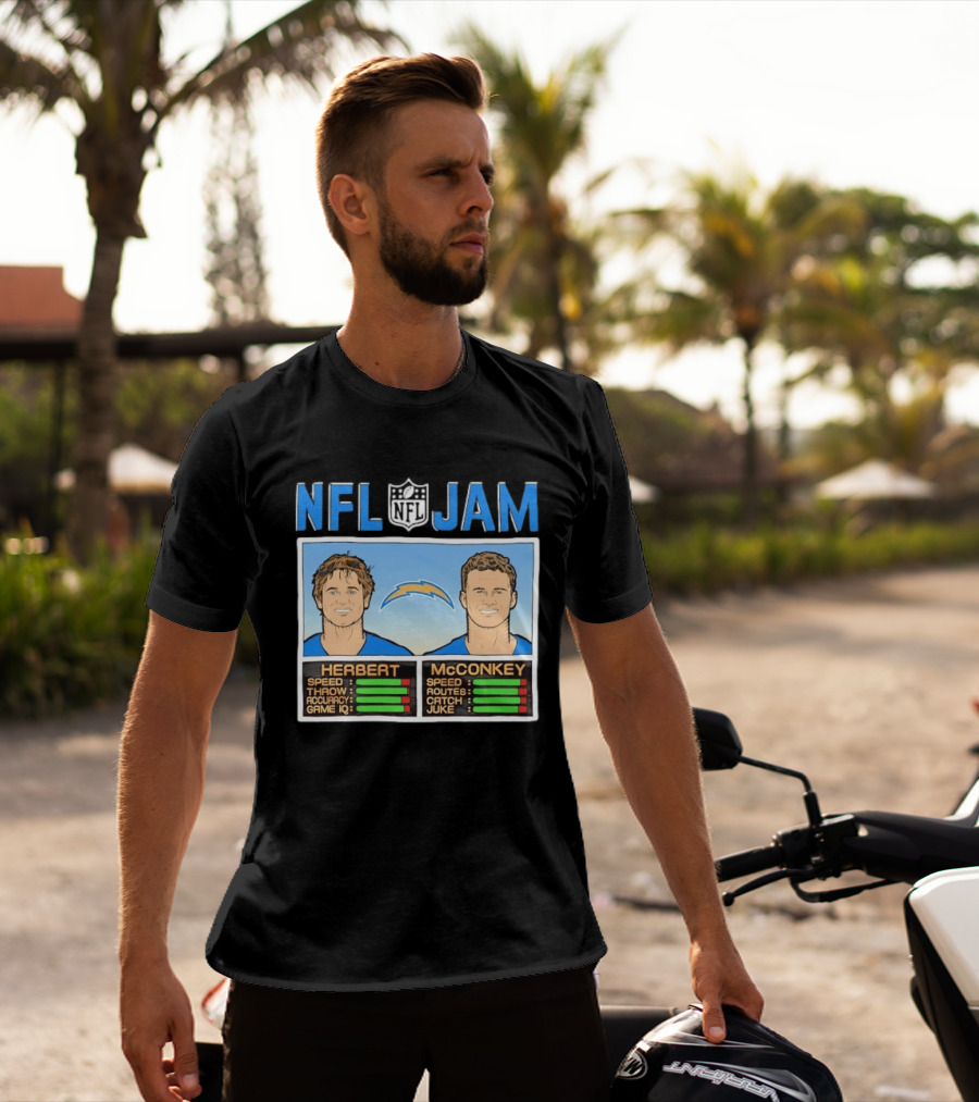 NFL Jam Herbert McConkey Los Angeles Chargers Football T-Shirt