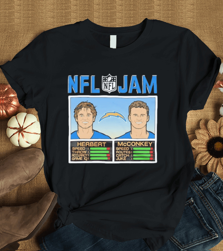 NFL Jam Herbert McConkey Los Angeles Chargers Football T-Shirt