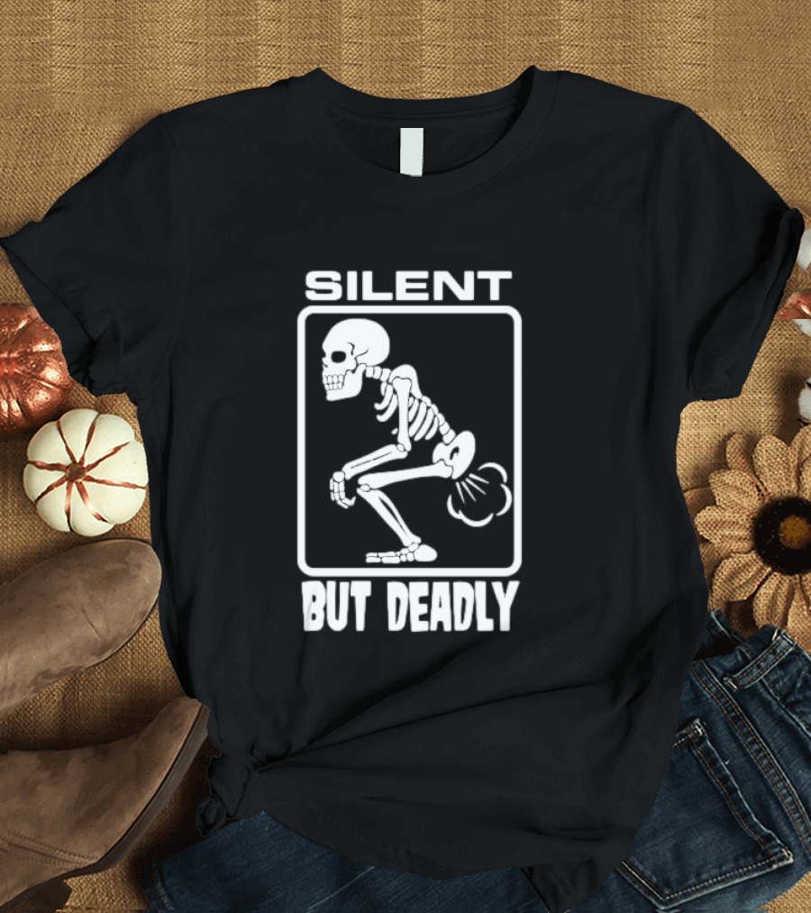 Silent But Deadly Skeleton Funny Halloween T-Shirt