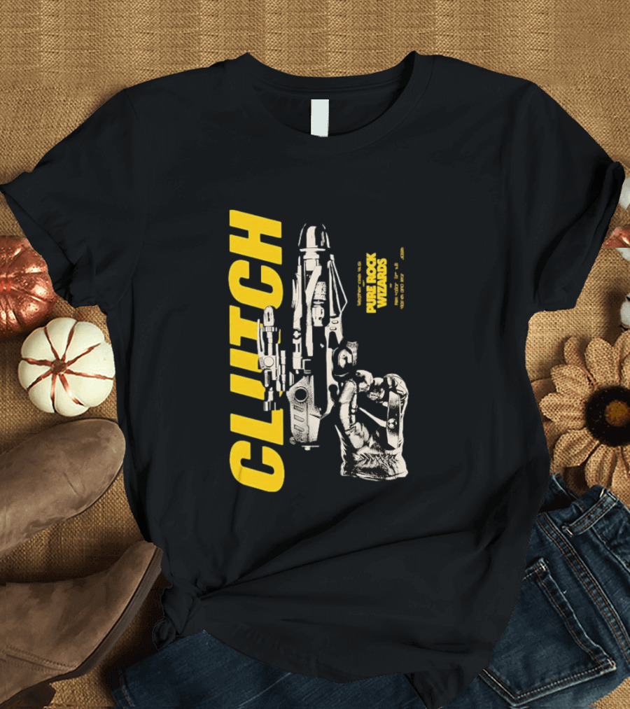 Clutch Pure Rock Wizards Tour Retro Sci Fi Mechanical Arm T-Shirt