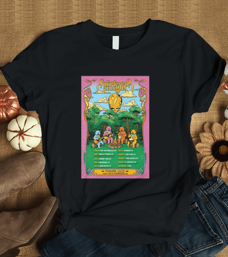 Splintered Sunlight Summer 2026 Tour New Martinsville King Prussia Asbury Waterbury Manchester Ardmore Long Pond Branch Lakewood T-Shirt