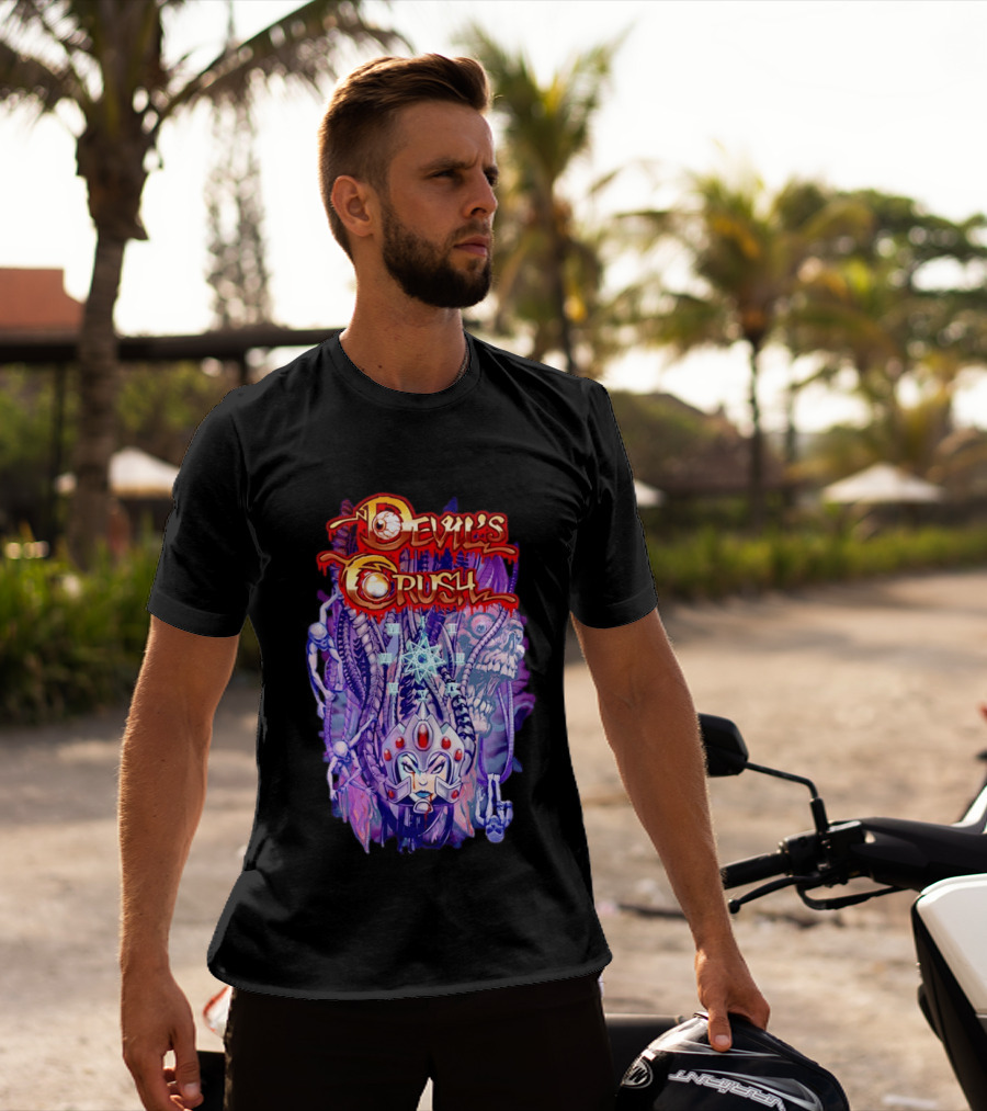 Devil's Crush Alien Skull Warrior With Mystical T-Shirt