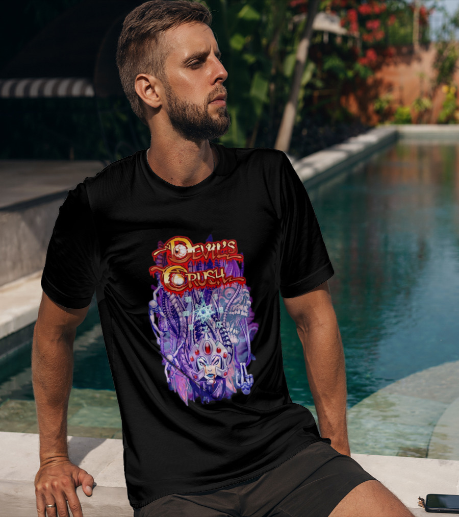 Devil's Crush Alien Skull Warrior With Mystical T-Shirt
