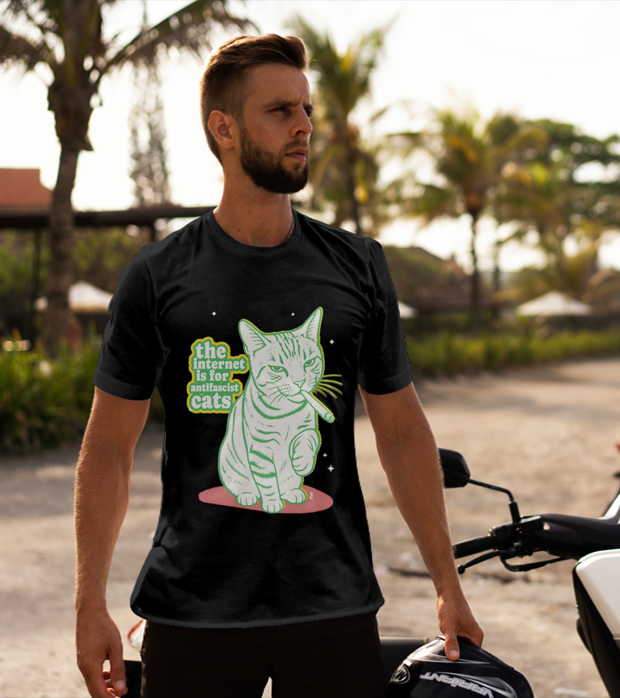 Antifascist Cats Internet Humor Smoky Cat Relaxation T-Shirt