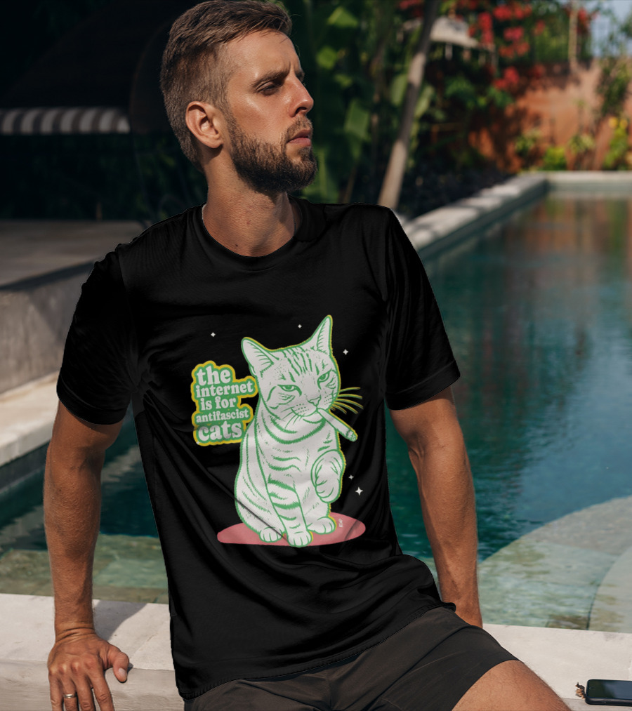 Antifascist Cats Internet Humor Smoky Cat Relaxation T-Shirt