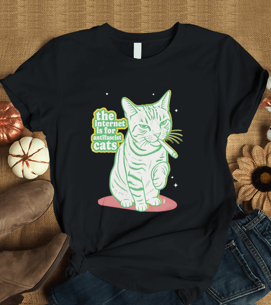 Antifascist Cats Internet Humor Smoky Cat Relaxation T-Shirt