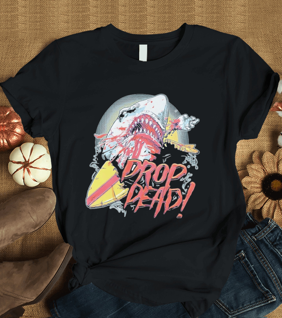 Drop Dead Shark Attack Surfboard T-Shirt