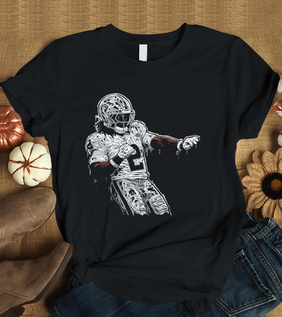 Gardner Minshew Las Vegas Raiders Drip 2 Football Player In Action T-Shirt