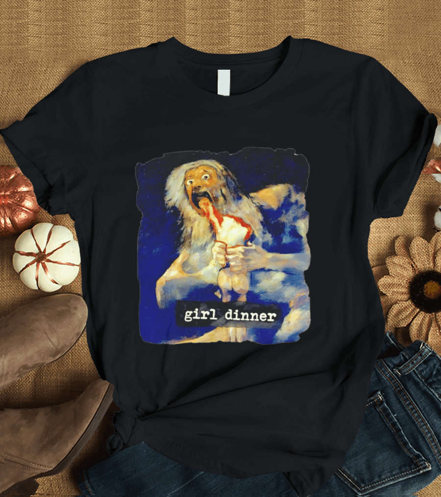 Girl Dinner Goya Painting Dark Academia Spooky Meme Saturn Devouring His Son T-Shirt