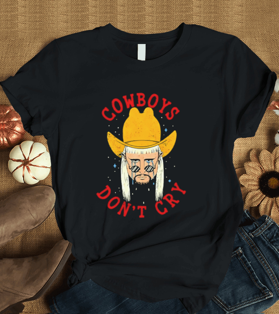Oliver Tree Cowboys Don't Cry Large Yellow Hat Sad Face T-Shirt