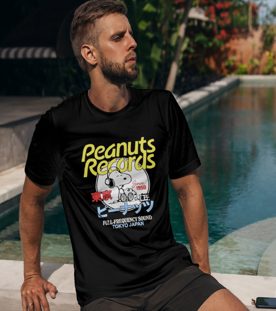 Peanuts Records Since 1950 Full Frequency Sound Tokyo Japan T-Shirt