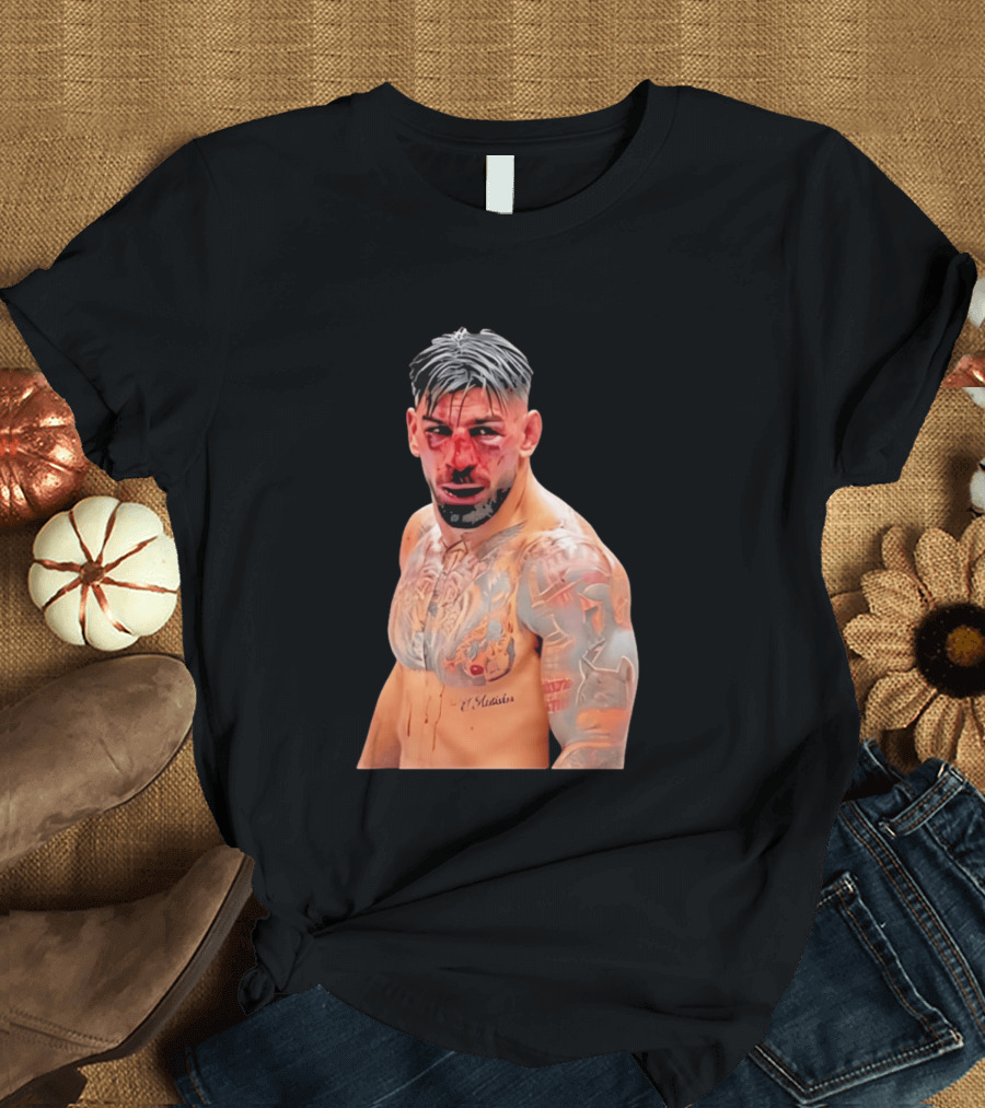 Ilia Topuria MMA Fighter Portrait Bleeding Face T-Shirt