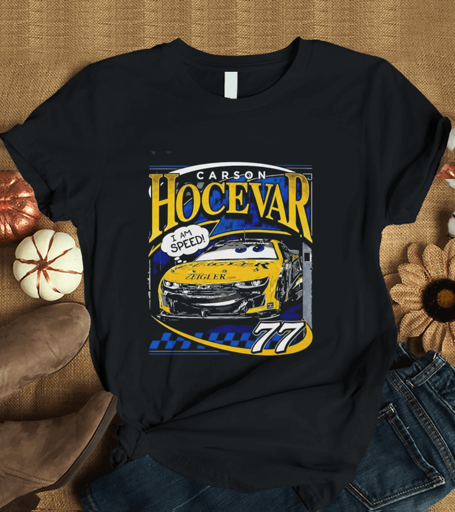 Carson Hocevar Speed Yellow Car 77 Racing T-Shirt