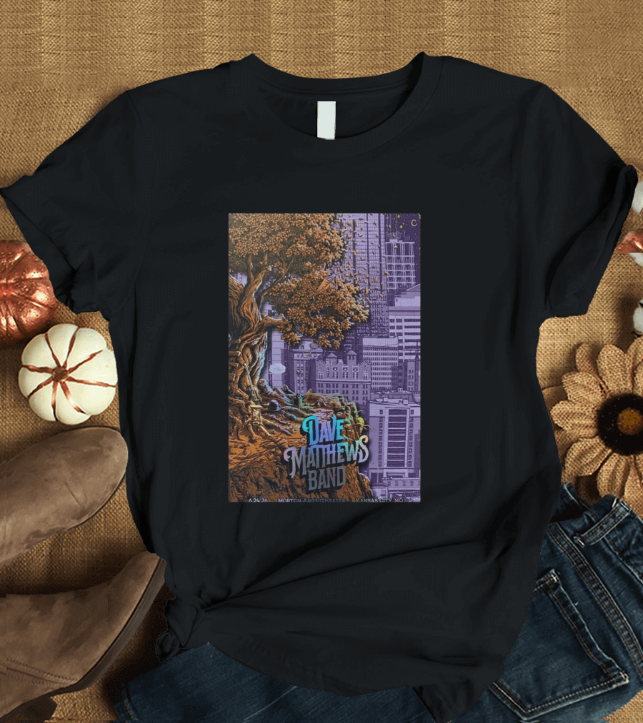 Dave Matthews Band Kansas City June 24 2026 Concert Tree Skyline T-Shirt